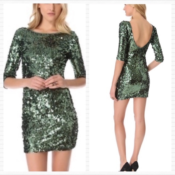 Green Sequin Mini Cocktail Dress - Picture 5 of 16